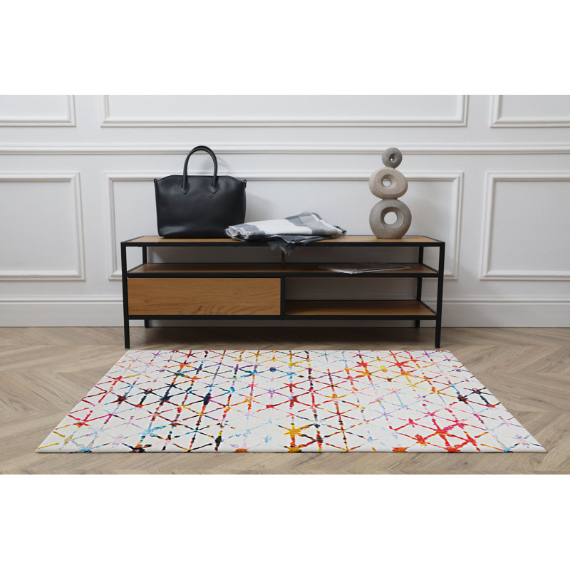 Antaniyah Faux Rabbit Fur Hand Tufted Rug, Rectangle 3' x 5'