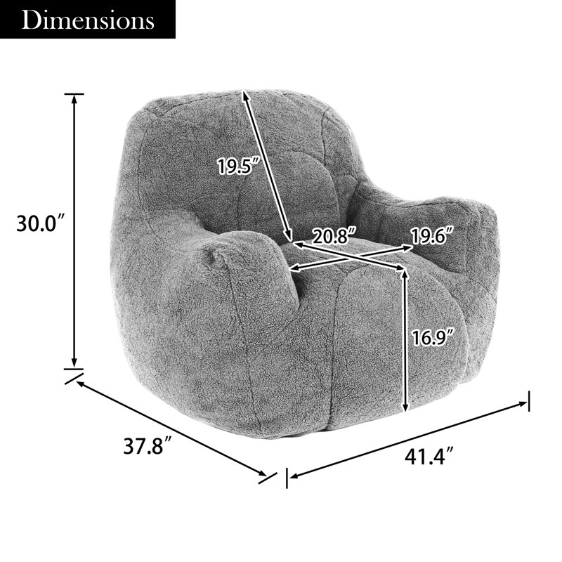 Bean Bag Chair,Modern Upholstered Lazy Sofa Couch, Light Blue