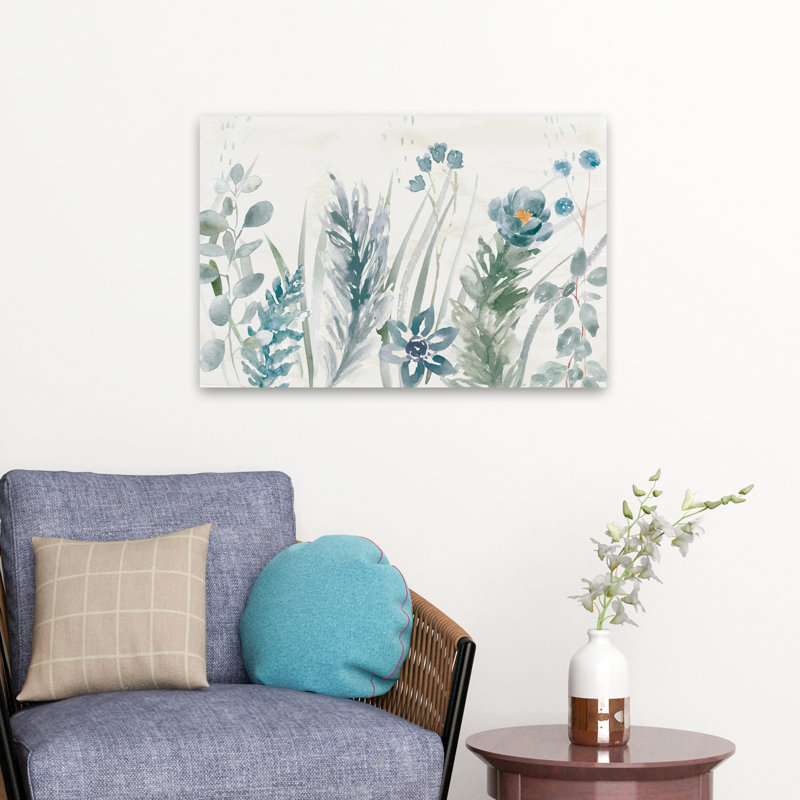 Boho Garden I No Butterflies Blue Bohemian, H 24 po x l 16 po