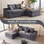 Ensemble de canapé modulaire en forme de L Boneless, 2 pièces sans combinaison ni installation-1541849296
