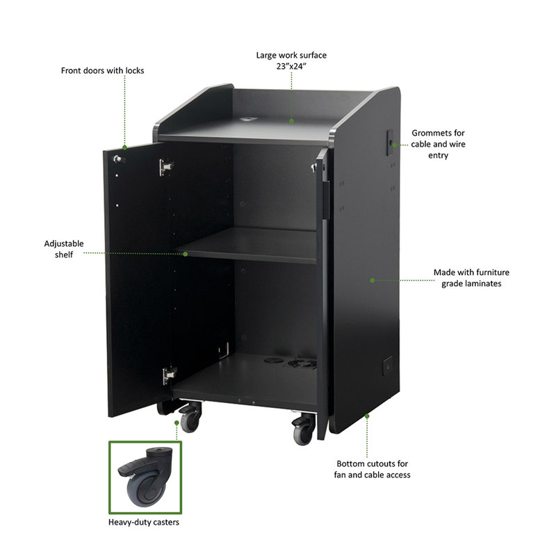 Lutrin supérieur plat, Noir
