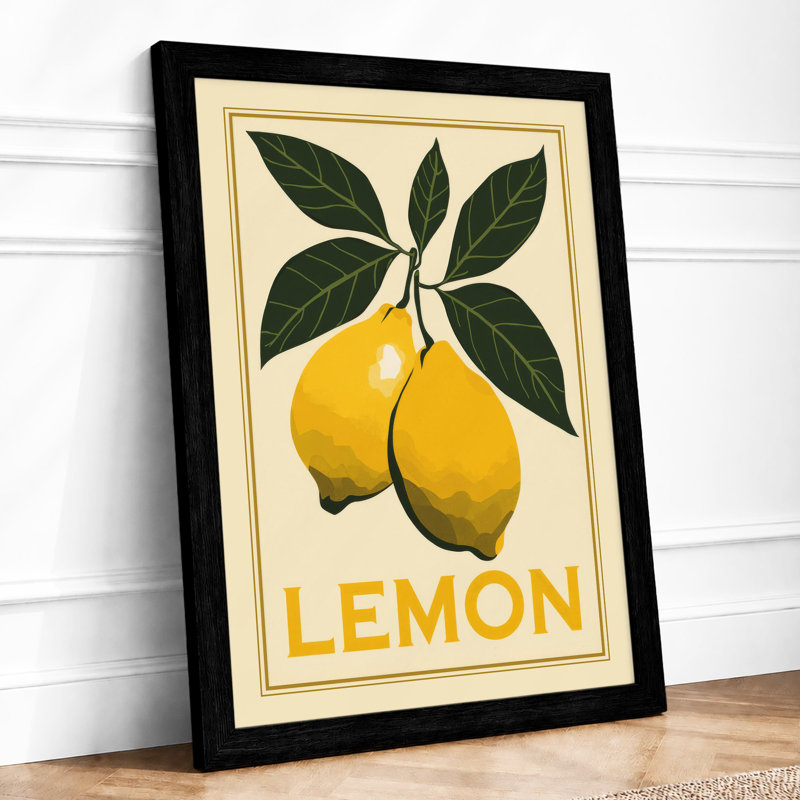 Lemon Study Botanical - Print, Black, A3 - 42.0 x 29.7 cm