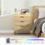 Commode compacte à 3 tiroirs - lumières DEL et station de charge, finition bois naturel pour chambre à coucher (naturel)-274006246