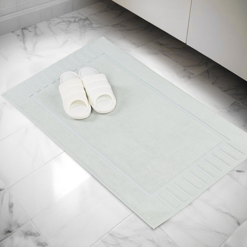 Ensemble de tapis de bain réversible 2 pièces Pardue, Aquamarine, Géométrique