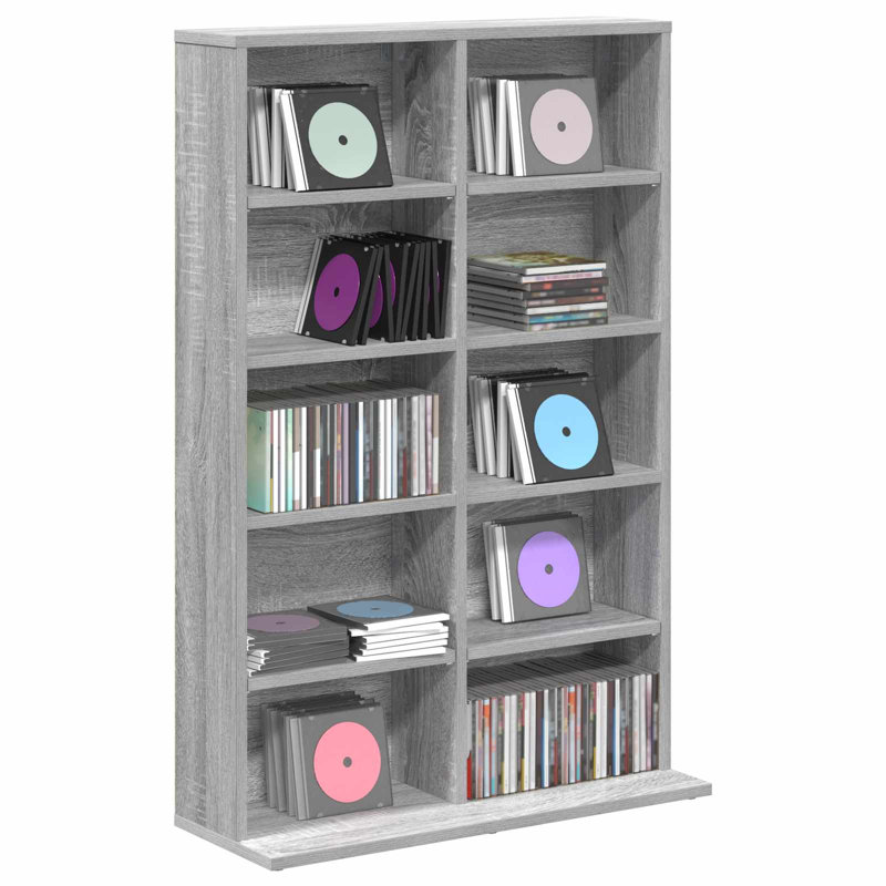 97.5 cm H Media Shelves, Grey Sonoma