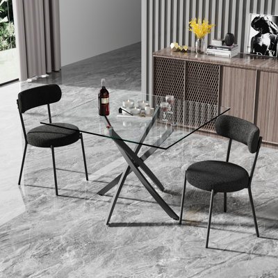 Glass Top Pedestal Dining Set