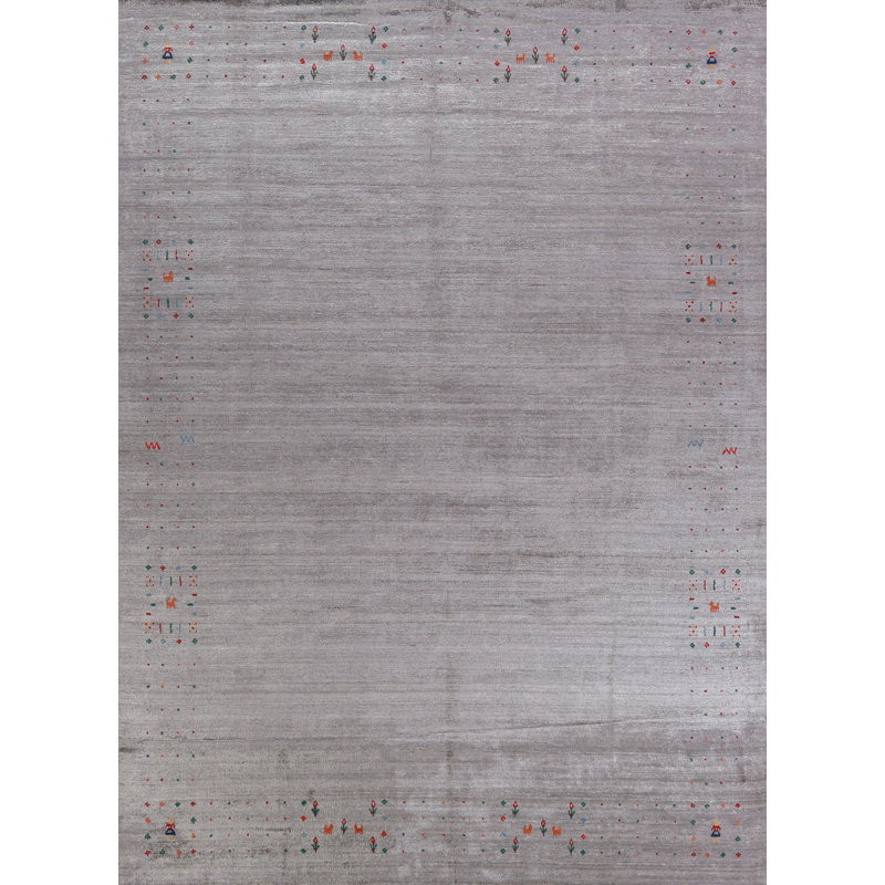 Tapis indien fait à la main de style Gabbeh 9 x 11