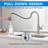 Pull Down Kitchen Faucet Pull Out Sprayer with Soap Dispenser