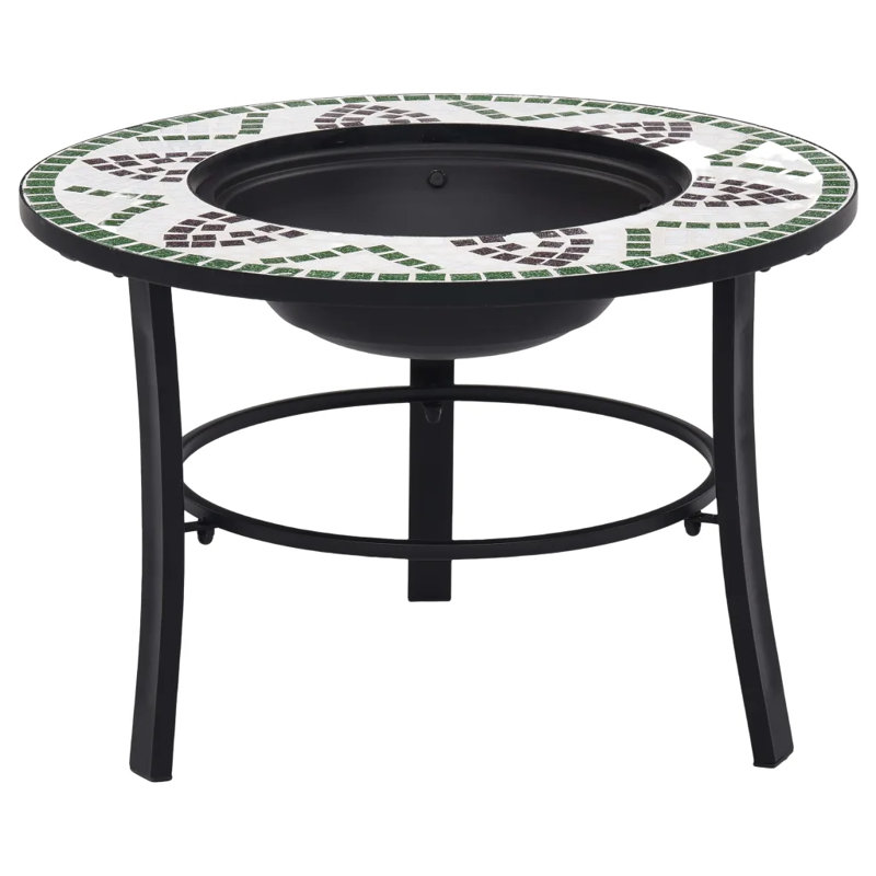 Eastchester Mosaic Fire Pit 68cm Ceramic, Green/White