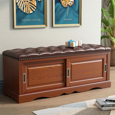 Banc rembourré brun
