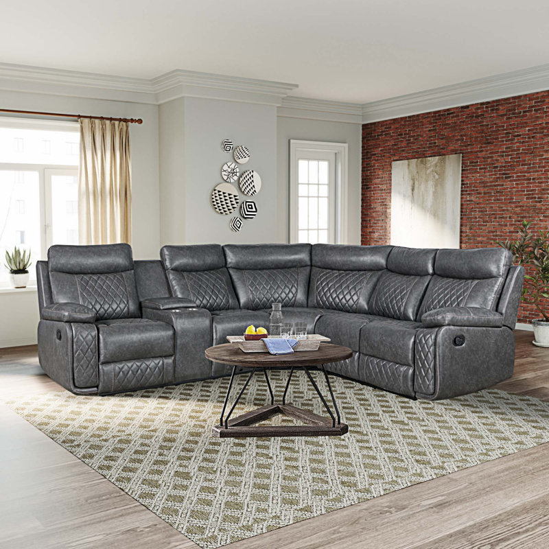 Ashvik Faux Leather Recliner, Gray Faux Leather