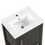 Meuble-lavabo de 20 po avec lavabo, armoire de salle de bain avec porte à fermeture douce, support de rangement et tablette ouverte