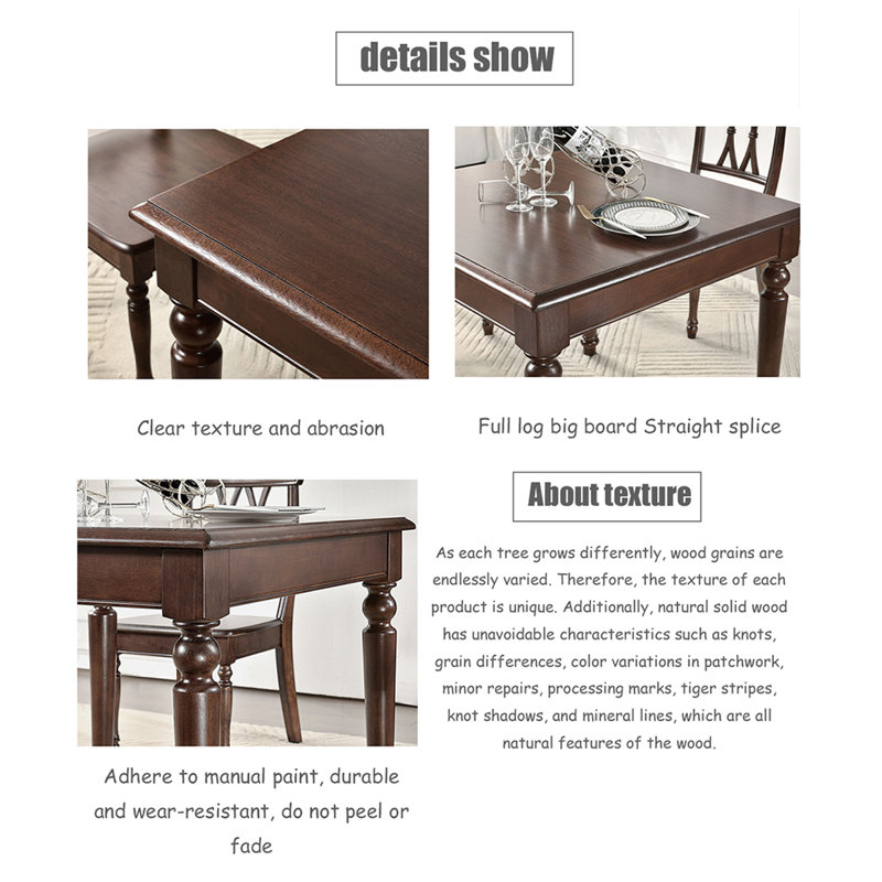 American-style All Solid Wood Small Square Dining Table