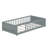 Twin Size Floor Platform Bed With Built-in Book Rack-1051443937