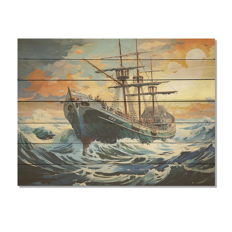 The Pirate Boat Odyssey's Voyage II - Classiques sur bois, H 30 po x l 40 po