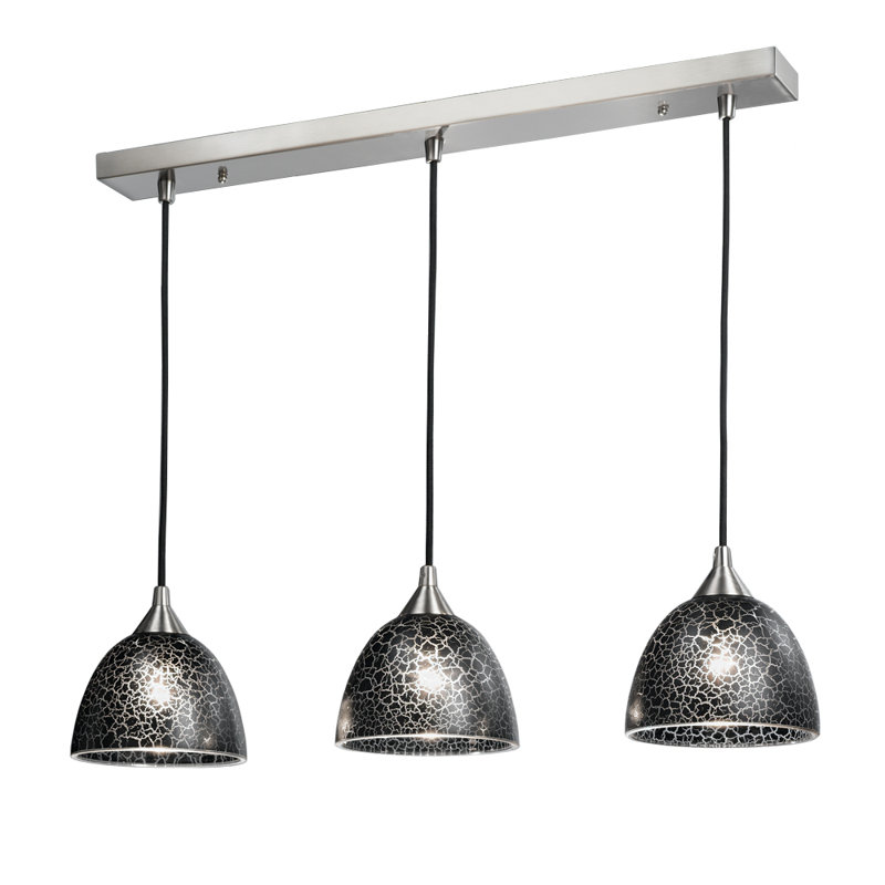 Clifford 3 - Light Satin Nickel Kitchen Island Pendant