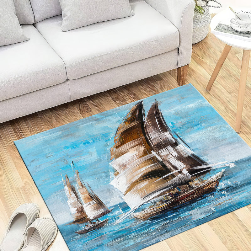 Large Floral Design With Pile Soft Type Printed Rug for Both Casual and Formal Spaces, Square 3'7"