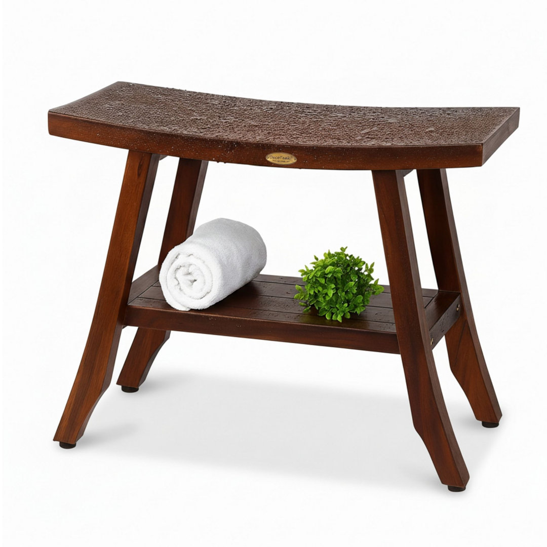 DecoTeak Satori DecoTeak, Teak Shower Stool, Teak Shower Shaving Foot Rest, Teak Shower Shaving Stool, in Woodland Brown Decoteak