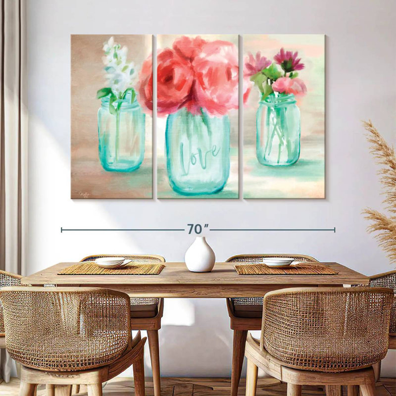 Trio de fleurs Harnek, H 42 po x l 65 po