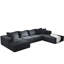 Modulaire de salon moderne en L de 132 po avec rembourrage en mousse et rembourrage en chenille sans assemblage requis-989846523