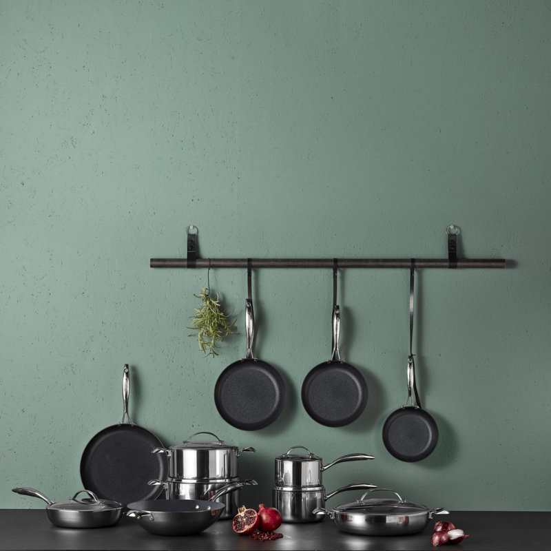Crique à induction antiadhésive avec capteur HaptI de Scanpan. Casserole, extérieur en acier inoxydable poli miroir, 2 pte