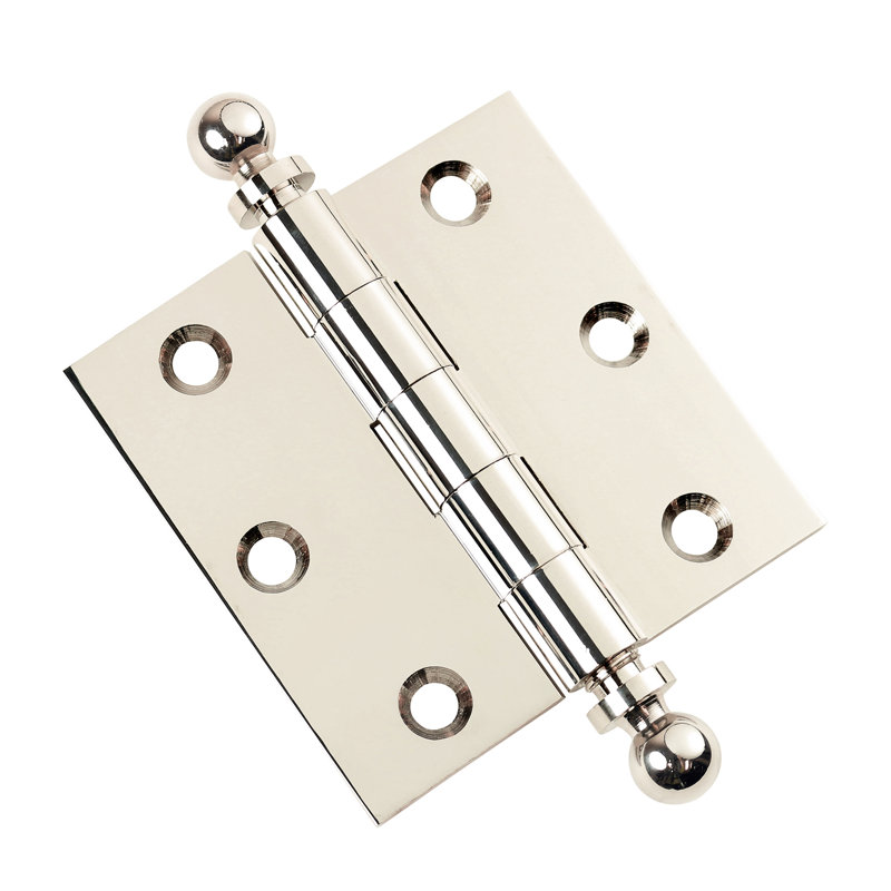 Charnière de porte simple 3 po H x 3 po, Nickel poli