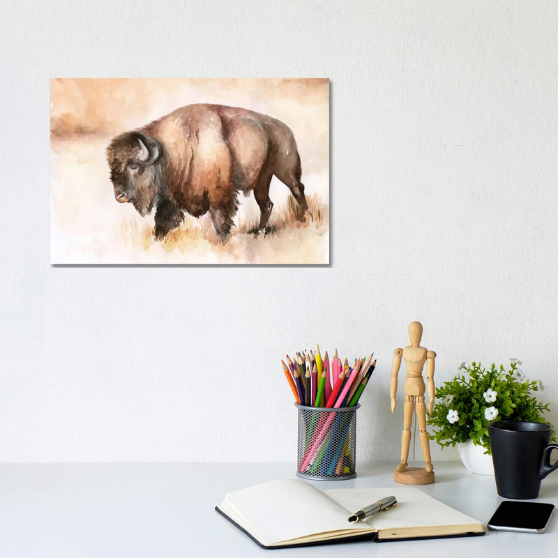 Buffalo Roam I by Jennifer Paxton Parker - Wrapped Canvas Painting, 20.32 cm H x 30.48 cm W