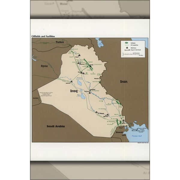 History Galore 24X36 Gallery Poster, Cia Map Of Iraq Oil Fields And ...