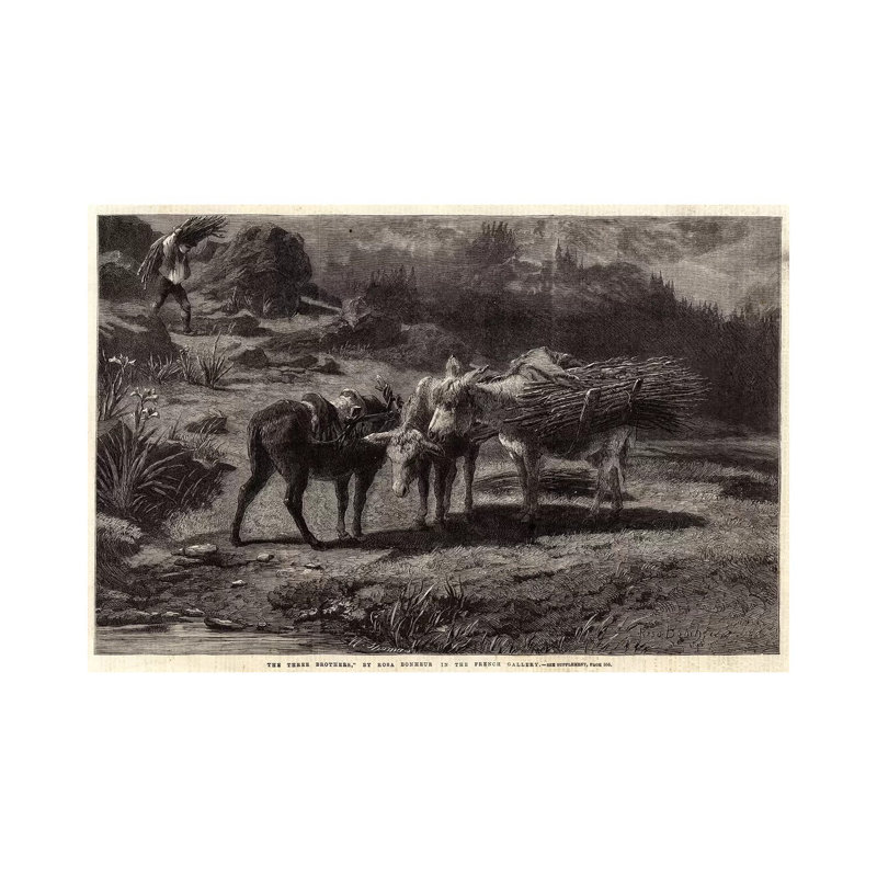 The Three Brothers (Illustration For The Illustrated London News), 13 April 1861 by Rosa Bonheur - Wrapped Canvas Painting