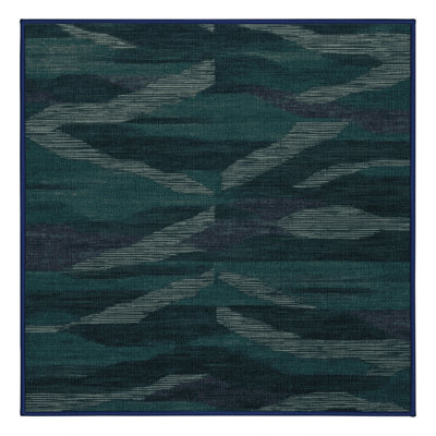 Machine Washable Abstract Blue Area Rug