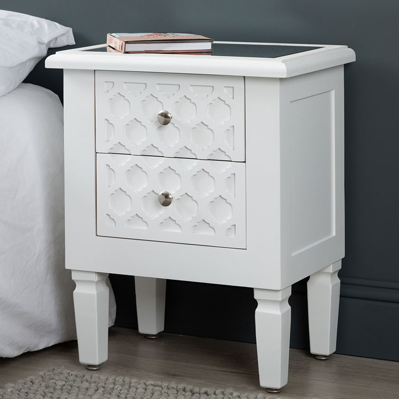 2 Drawers Bedside Table for Bedroom Furniture, Nightstand Cabinet Side Table, End Table