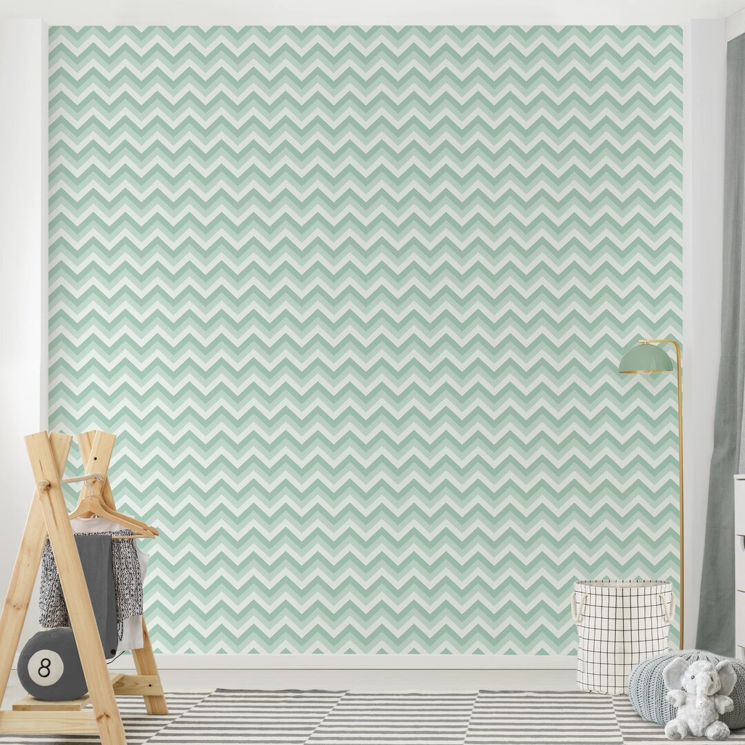 Strukturierte Fototapete No. Yk38 Green Chevron Pattern 2,4 m x 240 cm