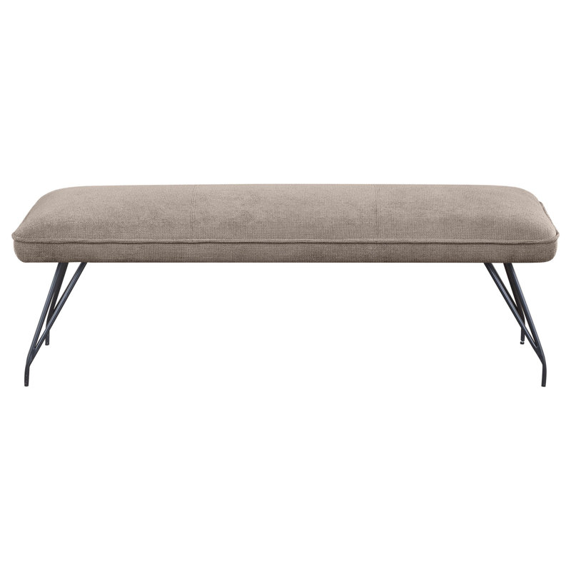 Banc de salle à manger rembourré en tissu taupe Kailea, Taupe