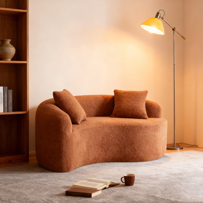 Canapé modulaire en chenille Boneless, Corail
