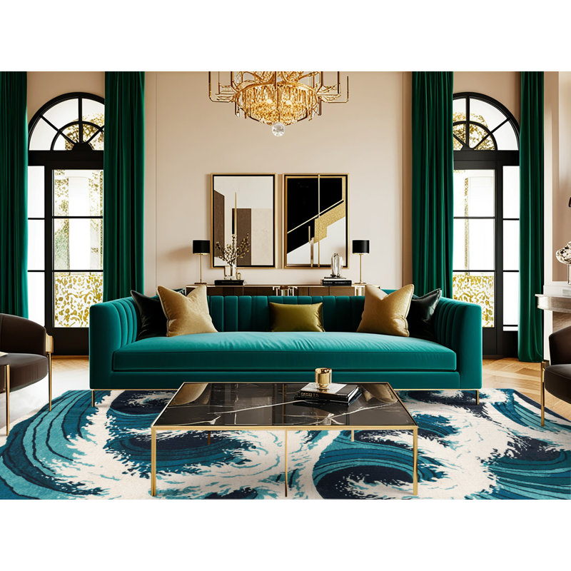  Tapis lavable hawaïen Breaking Waves, Rond 4 pi