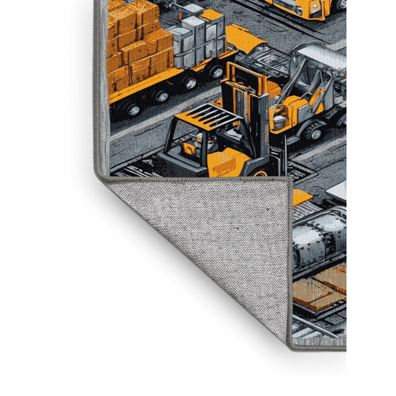 Tapis de transport gris lavable à la machine, Carré 3 pi