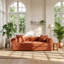 Canapé-lit convertible 3 places en velours côtelé, dimensions : 203 cm (L) x 76 cm (P) x 66 cm (H)