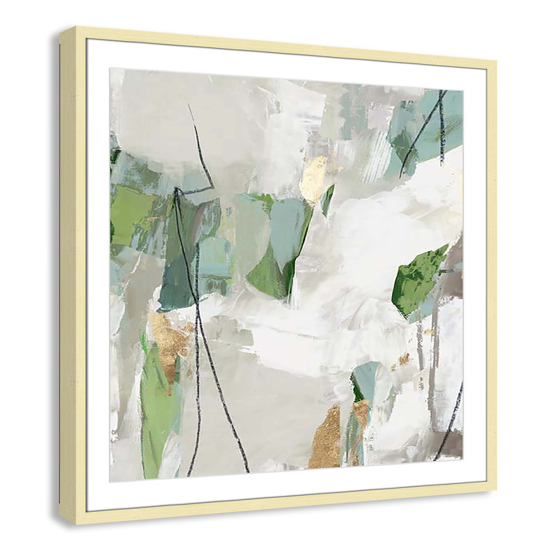 «Enchanted Emerald I» par Tom Reeves, H 32 po x l 32 po x P 1,25 po, Cadre doré encadré