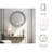 Stone Glass Marble Round Wall Mirror with Decorative Framed Accents and Modern Design-96523911