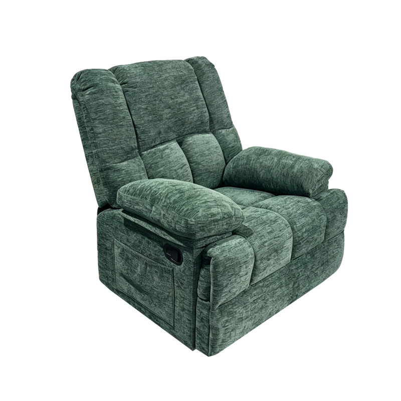 Fauteuil inclinable et pivotant à bascule vert, Green Cotton Blend