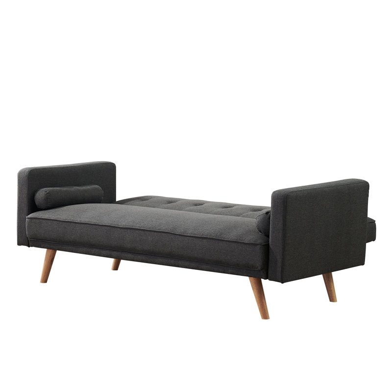 Canapé rembourré Kilynn, Mélange de lin gris foncé