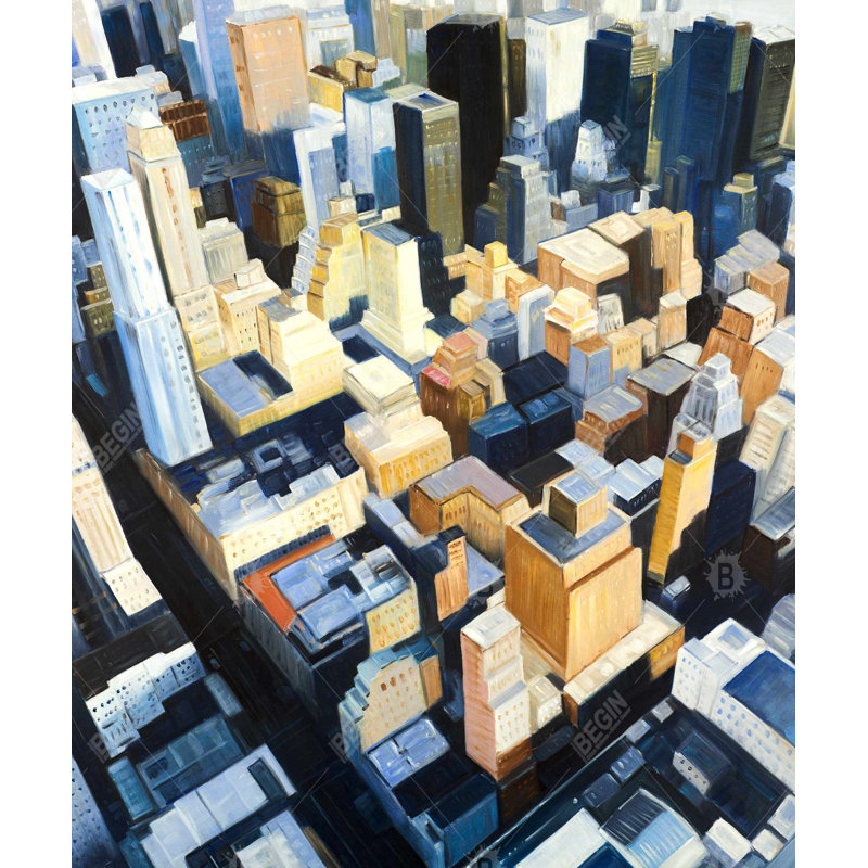 Manhattan View Empire State Building - Orange Cities Canvas