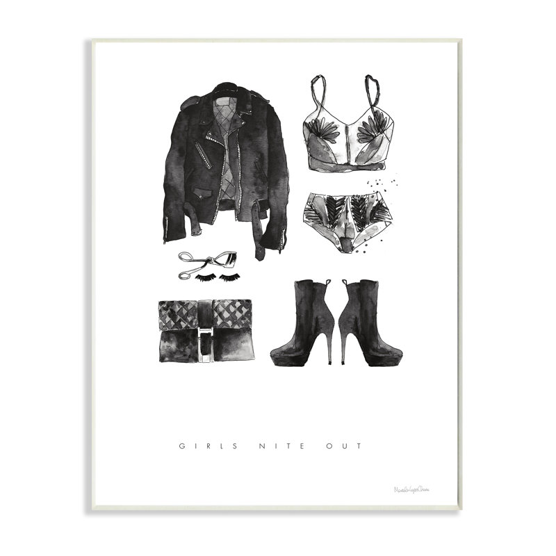 «Girls Nite Out Slang Citation», mode féminine, H 19 po x l 13 po, Plaque de bois