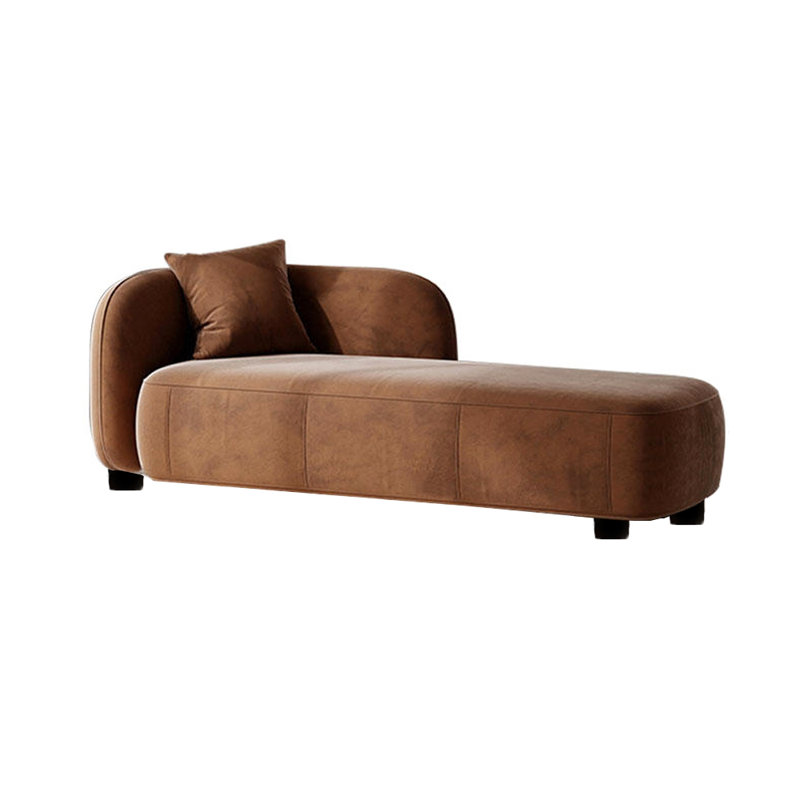 Chaise longue rembourrée Kurtlin, Accoudoir à gauche (vu de face), Café