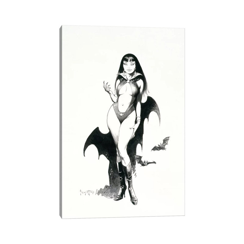 Vampire's Enticement by Frank Frazetta - Wrapped Canvas Painting, 20.32 cm H x 30.48 cm W