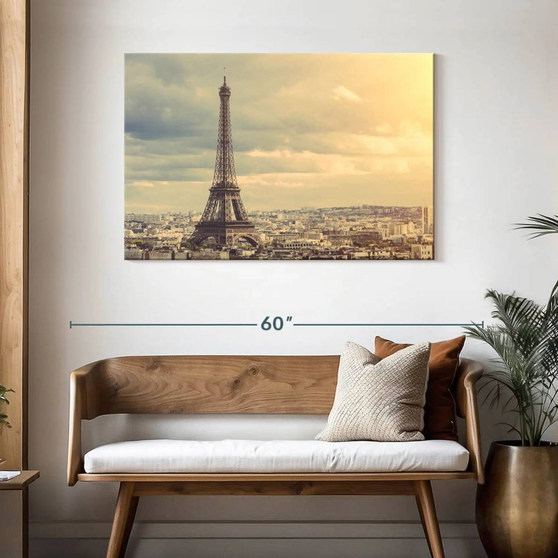 Ravi sépia Tour Eiffel Paris, H 30 po x l 45 po