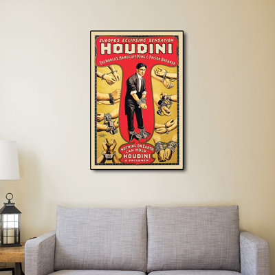 Art mural rétro 24 po x 36 po Houdini