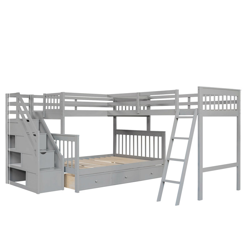 Lit plateforme Jarquavious, Gris
