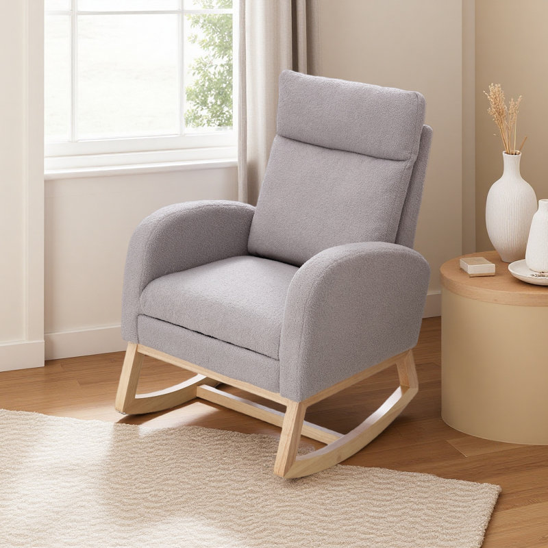 Chaise berçante Teddy, Gris clair