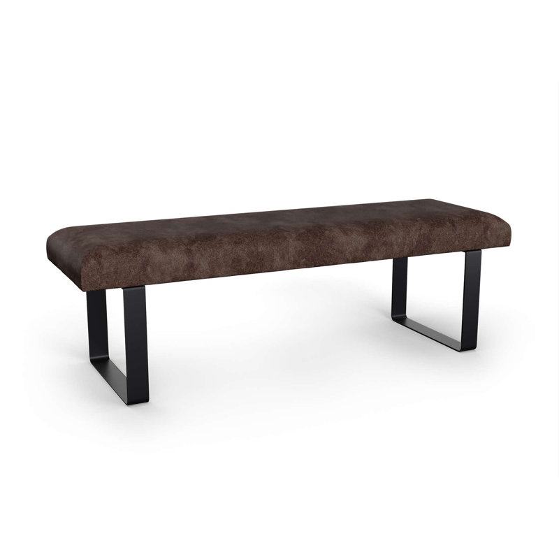 Narali Upholstered Bench, Dark Brown/Black